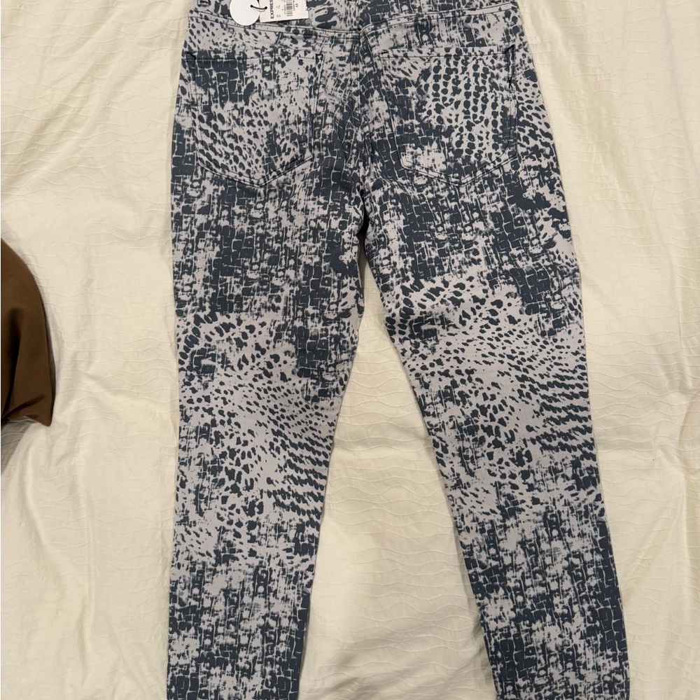 Express Black and Gray Patterned Pants